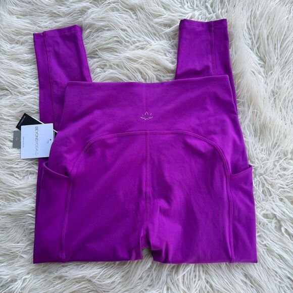 Beyond Yoga PowerBeyond Strive High Rise Pocket Leggings Violet Berry Size XL - Picture 6 of 10